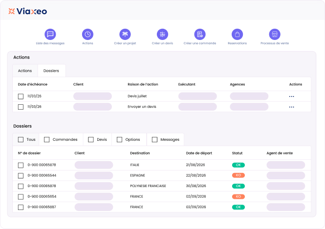 Gestion des dossiers et devis dans le back-office ViaXeo